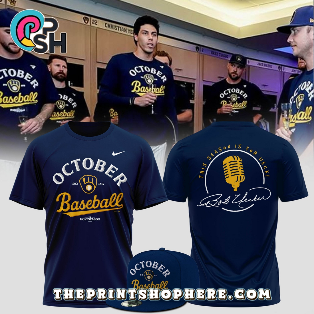 Milwaukee Brewers 2025 October Season Hoodie And Cap Milwaukee Brewers 2025 October Season Hoodie And Cap