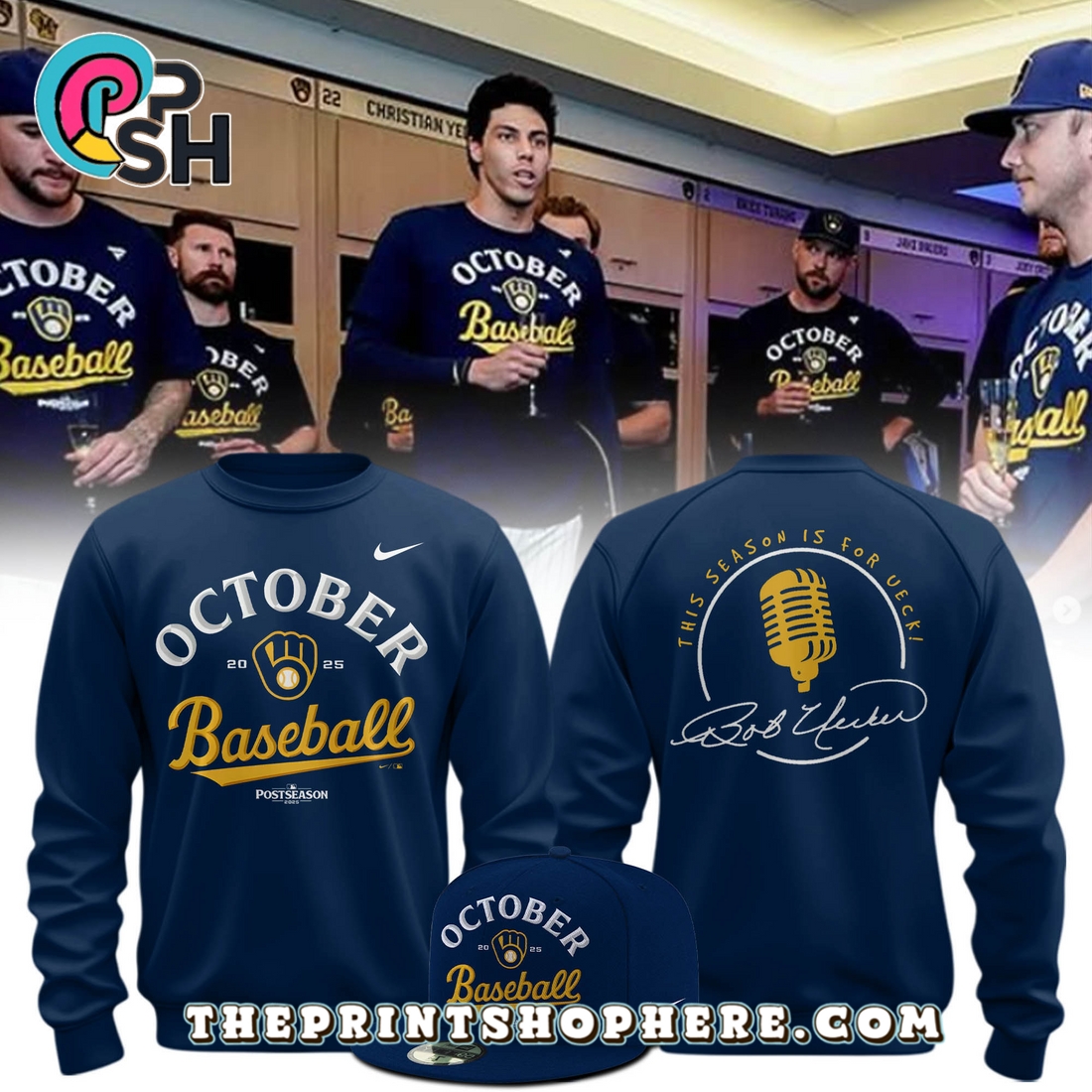 Milwaukee Brewers 2025 October Season Hoodie And Cap Milwaukee Brewers 2025 October Season Hoodie And Cap