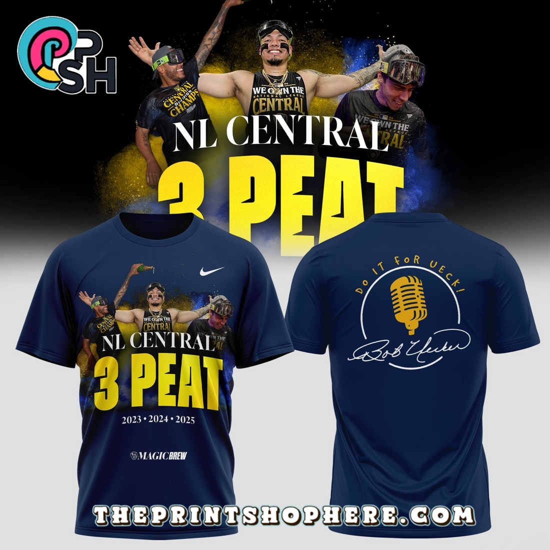 Milwaukee Brewers 3-Peat Playoff Merch Hoodie Milwaukee Brewers 3-Peat Playoff Merch Hoodie