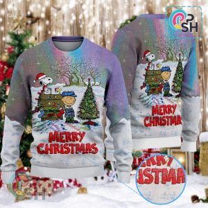 Charlie Brown Snoopy Christmas Knitted Sweater