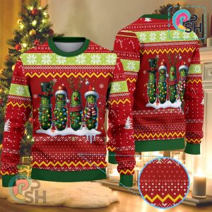 Funny Christmas Pickle Holiday Cucumber Christmas Knitted Sweater