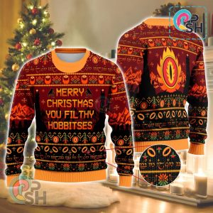 Lord Of The Ring You Filthy Hobbitses Christmas Knitted Sweater