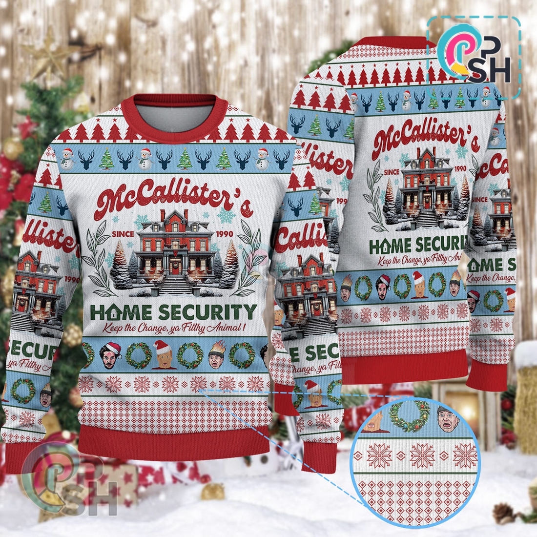 McCallister Home Security Home Alone Christmas Knitted Sweater McCallister Home Security Home Alone Christmas Knitted Sweater