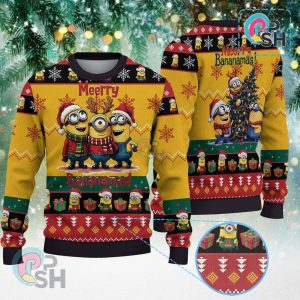 Minions Christmas Tree Christmas Knitted Sweater