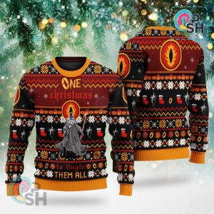 One Christmas To Jingle Them All Gandalf The Lord Of Ring Knitted Sweater