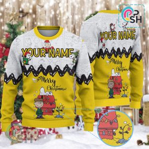 Personalized Snoopy Christmas Knitted Sweater