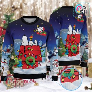 Snoopy In Red Baron Gear Christmas Knitted Sweater