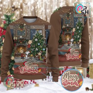 Snoopy Peanut Christmas Knitted Sweater