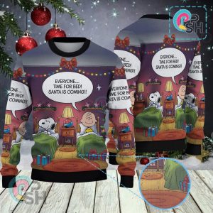 Snoopy Time For Bed Christmas Knitted Sweater