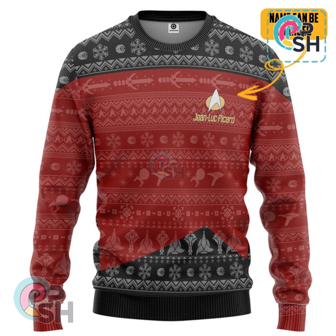 Star Trek The Next Generation 1987 Christmas Knitted Sweater Star Trek The Next Generation 1987 Christmas Knitted Sweater