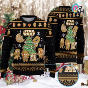 Star Wars Gingerbread Cookies Christmas Knitted Sweater