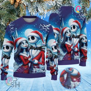 The Nightmare Before Christmas Jack And Sally Christmas Knitted Sweater