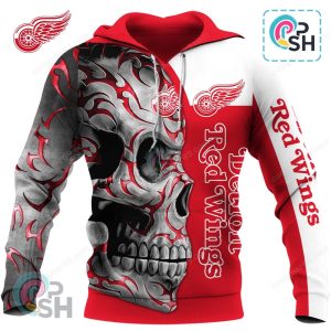 Detroit Red Wings Skull Fury Hoodie