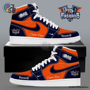Flint Firebirds Custom Name Air Jordan 1 Shoes