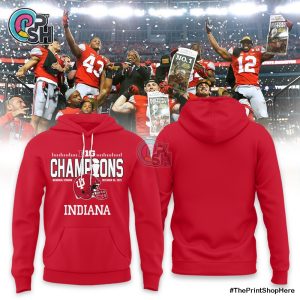 Indiana Hoosiers 2025 Big Ten Champions Red Hoodie, Cap