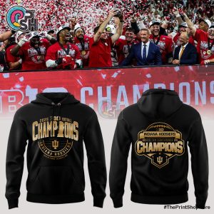 Indiana Hoosiers 2025 Big Ten Football Champions Black Hoodie, Pants