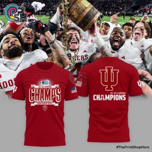Indiana Hoosiers 2025 Big Ten Football Champions Red Hoodie