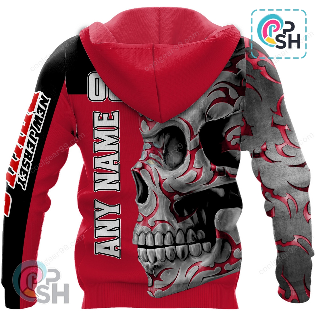 New Jersey Devils Skull Fury Hoodie New Jersey Devils Skull Fury Hoodie