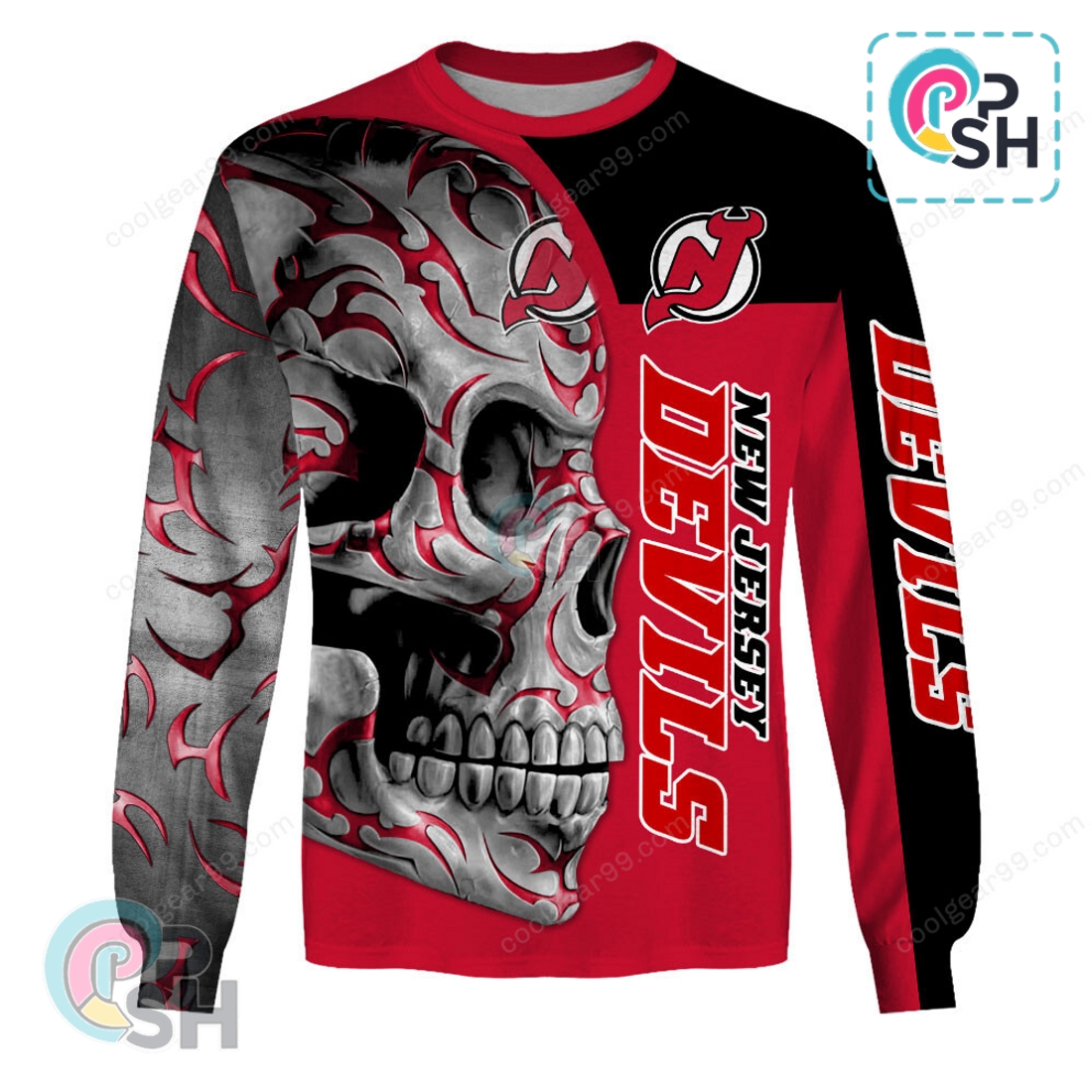 New Jersey Devils Skull Fury Hoodie New Jersey Devils Skull Fury Hoodie