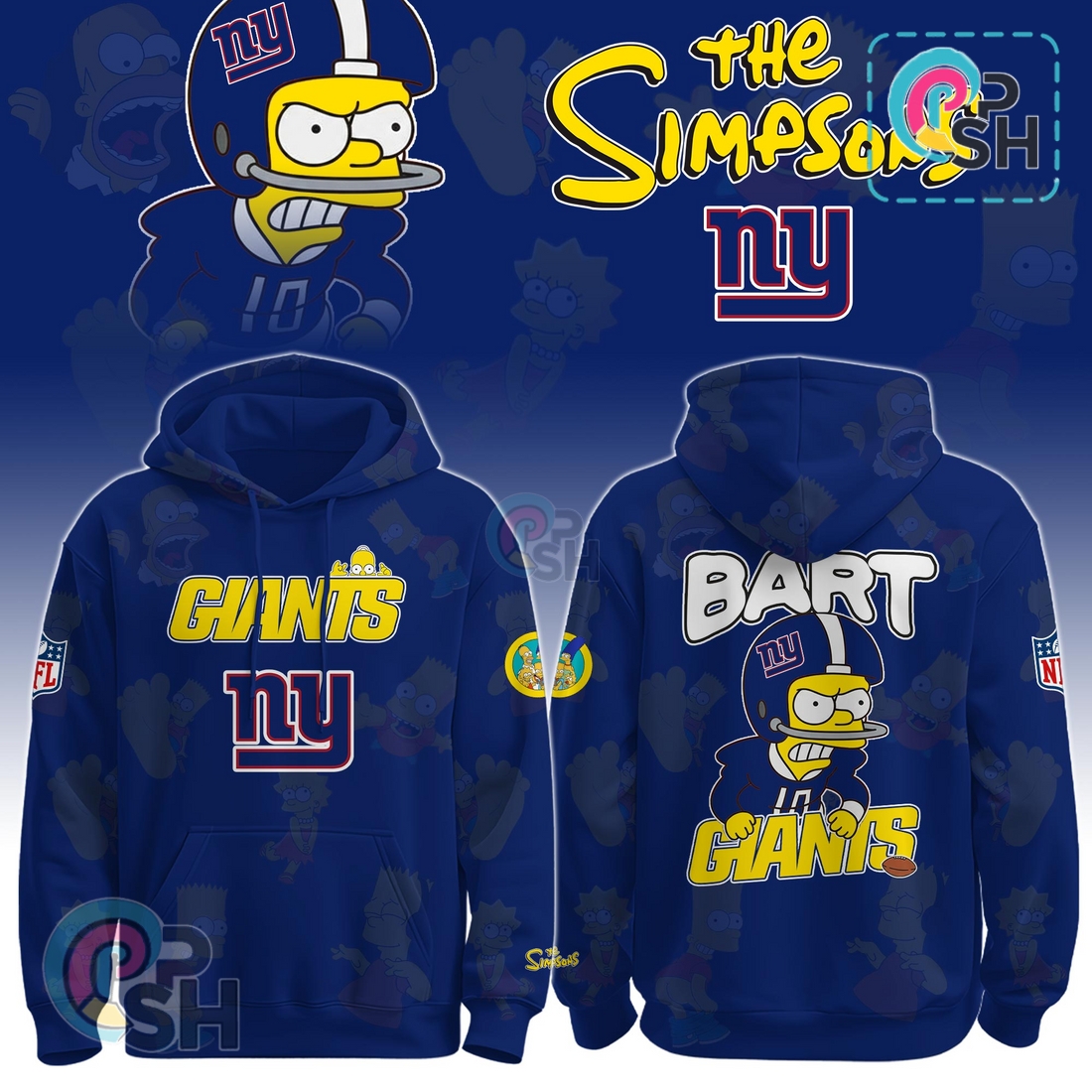 New York Giants NFL The Simpson Limited Edition Hoodie And Cap New York Giants NFL The Simpson Limited Edition Hoodie And Cap