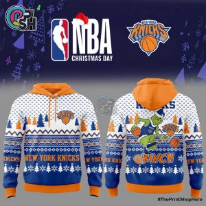 New York Knicks 2025 Christmas Grinch Jumper Hoodie, Pants