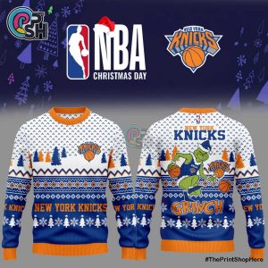 New York Knicks 2025 Christmas Grinch Jumper Sweater