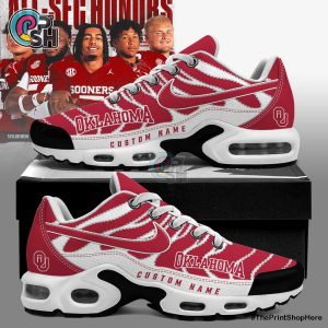 Oklahoma Sooners Custom Name Air Max Plus Sneakers For Fans