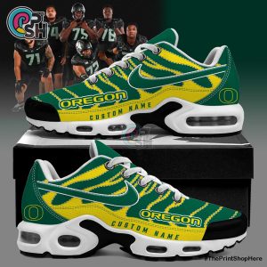 Oregon Ducks Custom Name Air Max Plus Sneakers For Fans