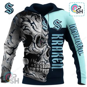 Seattle Kraken Skull Fury Hoodie
