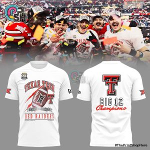 Texas Tech Red Raiders B12 Champions 2025 White Hoodie